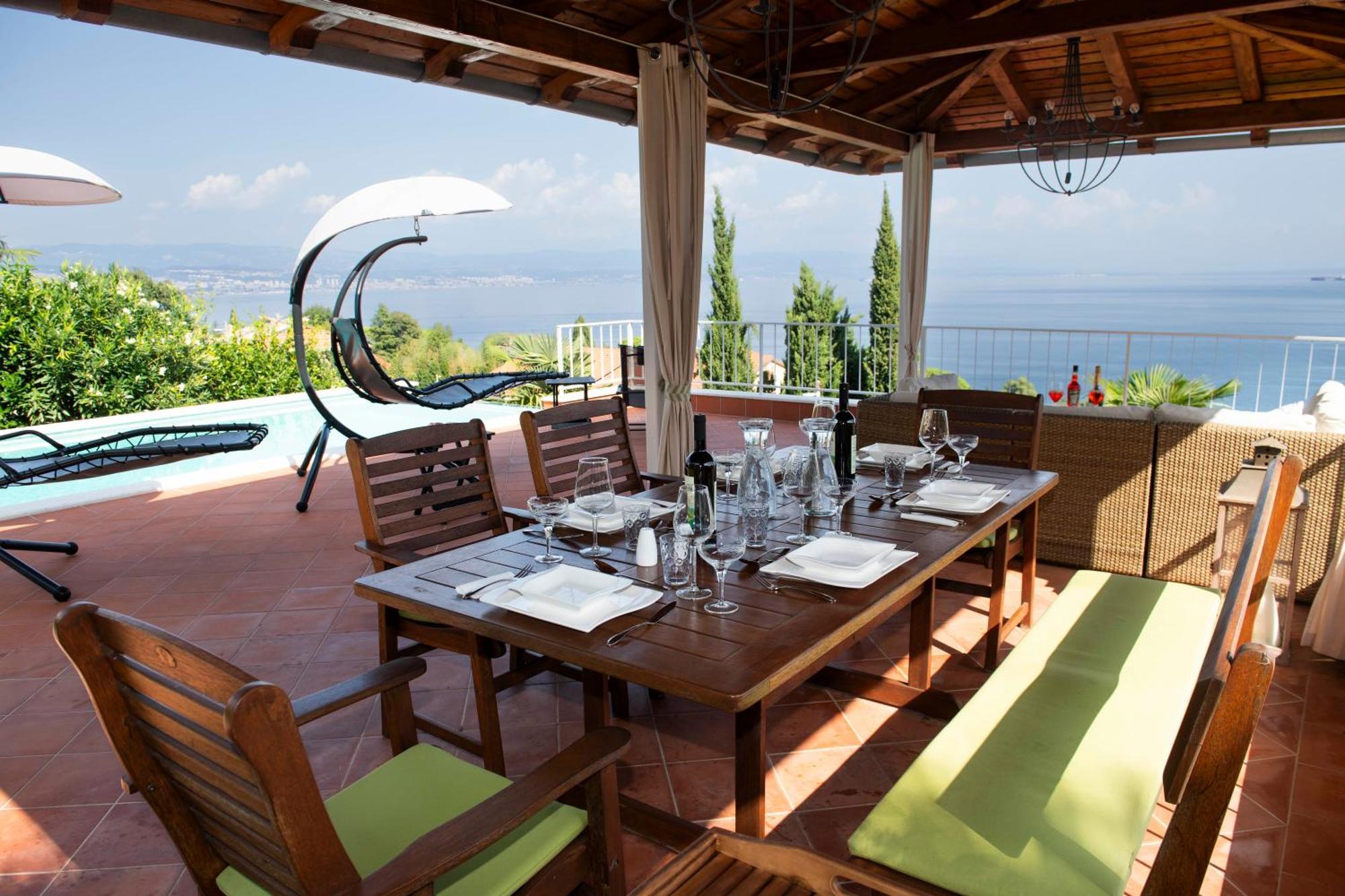 Villa Lovran - 150M To The Beach - Infinity Pool - Incredible Sea View - Fitness Room Eksteriør billede