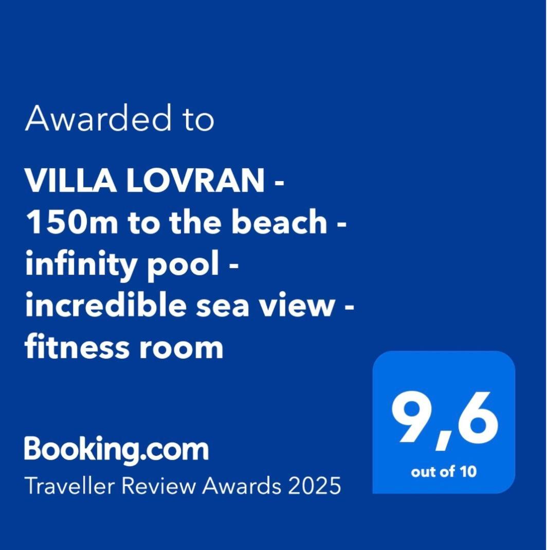 Villa Lovran - 150M To The Beach - Infinity Pool - Incredible Sea View - Fitness Room Eksteriør billede